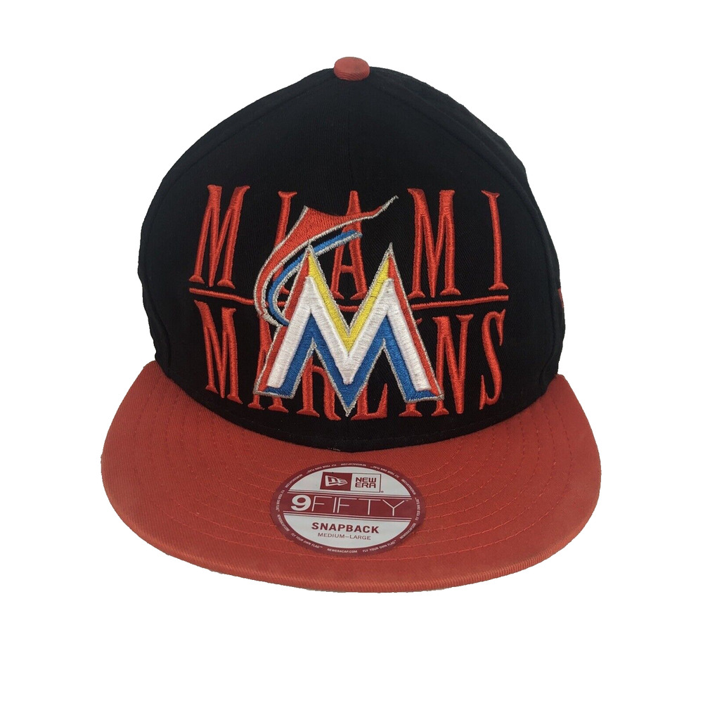MLB Miami Marlins Snapback Hat 9Fifty New Era Truckers Flat Brim Baseball‎ Cap
